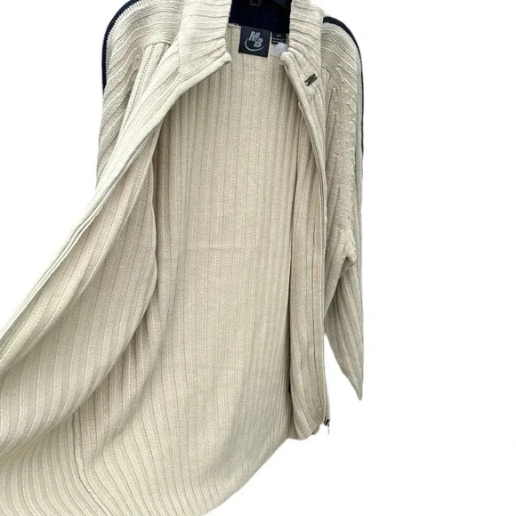 Y2K,Vintage NWOT sweater M. &  L .chunky cable knit,fisherman,front zip,neutral - Picture 3 of 12